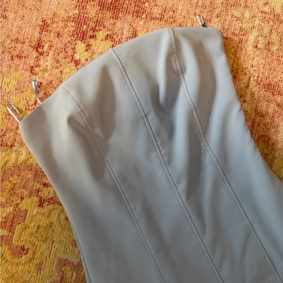 Zara Strapless Light Blue Midi Dress NWT - Picture 6 of 10